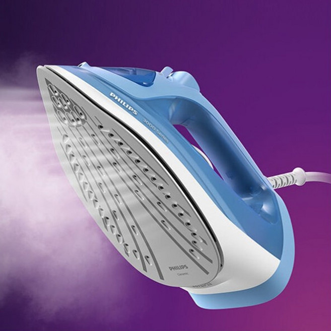 필립스 논스틱 특수코팅 세라믹 열판 수평 수직 강력 스팀 다리미