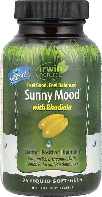 Irwin Naturals 홍경천이 함유된 Sunny Mood 액상 소프트젤 75정, IrwinNaturals홍경천이함유된SunnyMood액, 1개 - 쿠팡