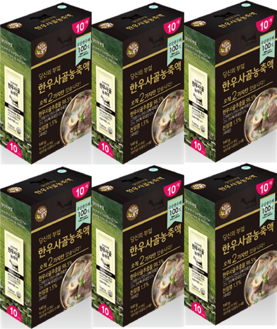 당신의부엌 한우사골곰탕 농축액 60인분 6각, 1개, 140g