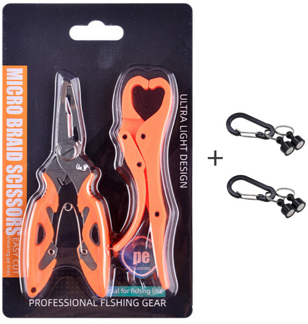 에브리체 낚시 멀티 플라이어 립그립 고기집게, 플레임오렌지, 1개