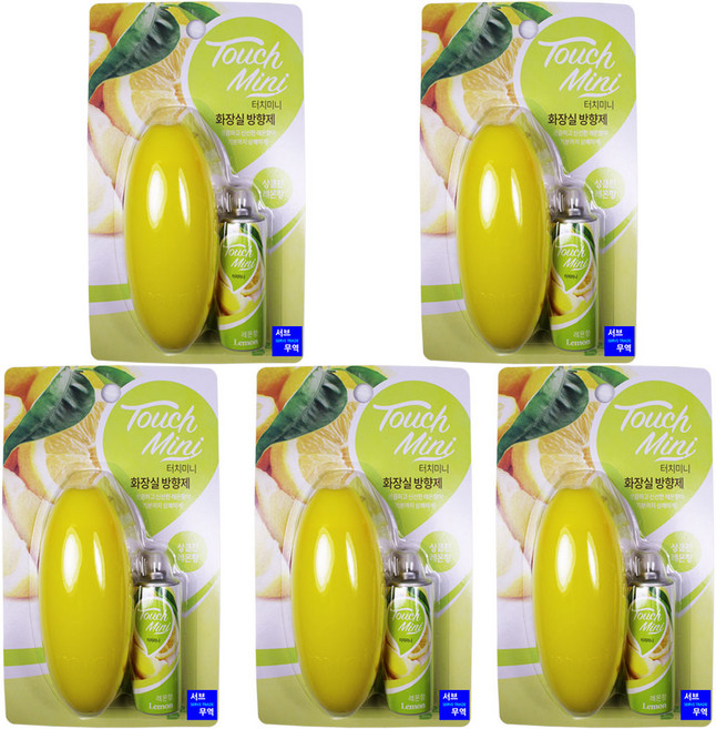서브무역 터치미니 화장실 방향제 탈취제 변기 향기 터치필 레몬향(세트), 13ml, 5개, 상큼레몬