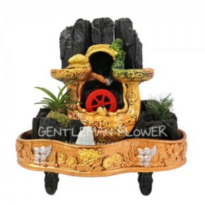 숯부작 2단 물레방아 (SH0178)[꽃배달서비스/축하화분/개업화분], 1개