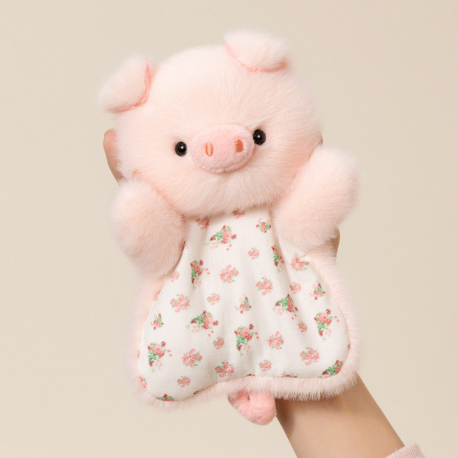 喵它姐原創豆袋安撫小玩偶毛絨玩具捏捏小羊桌伴公仔可愛包包掛飾, 1個, 豆袋小豬:16cm(含金屬扣掛環)