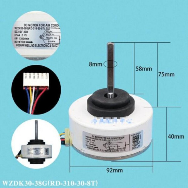 새로운 Midea 에어컨 DC 팬 모터 WZDK30-38G(RD-310-30-8