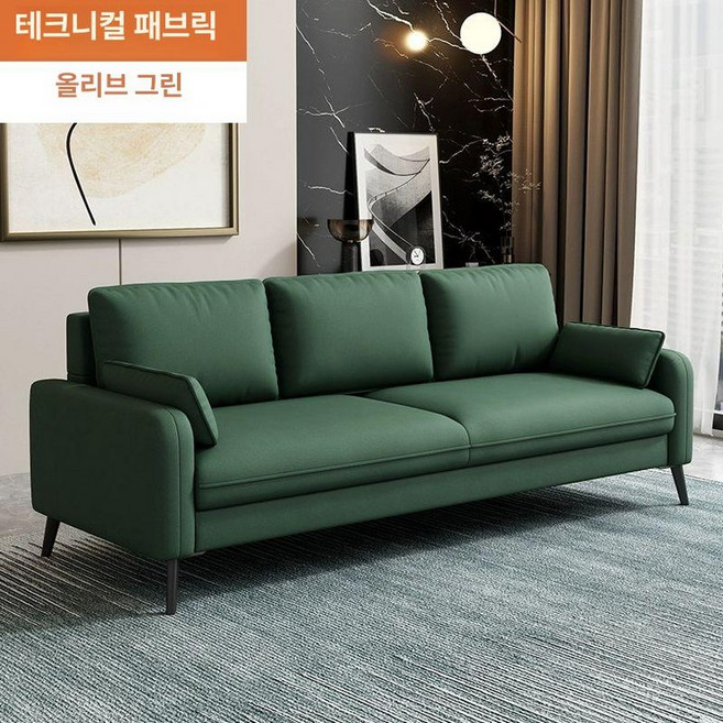 대기실 소파 사무실용 라운지 싱글 응접 로비 쇼파, 싱글 65cm 라텍스, 워시프리 테크 패브릭 올리브그린