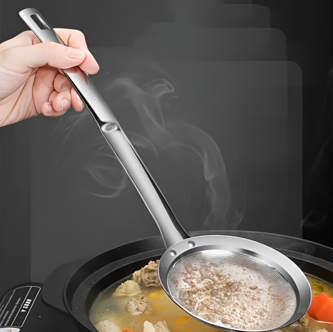 쿠코아 오일 분리 두유 주스 찌꺼기 거름 스푼 미세 메쉬 거름망 국자, 1개