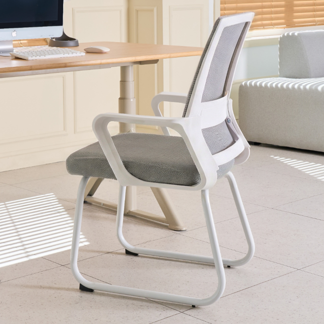 디바피스 책상 공부 사무용 독서실 허리 편한 고정형 집중 의자 DP-S001, 라이트그레이