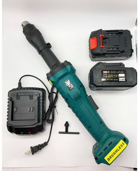 JJ2151 鋰電無刷長軸電磨機 21V(18V) 6mm 直磨機/打磨機, 1個, JJ長軸電磨頭 夾頭款 3.0AH雙電