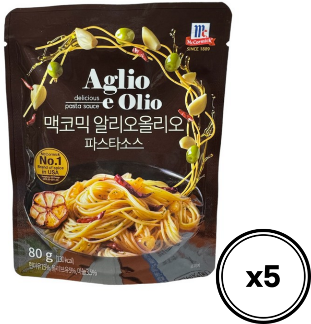 맥코믹 알리오올리오 파스타소스, 80g, 5개