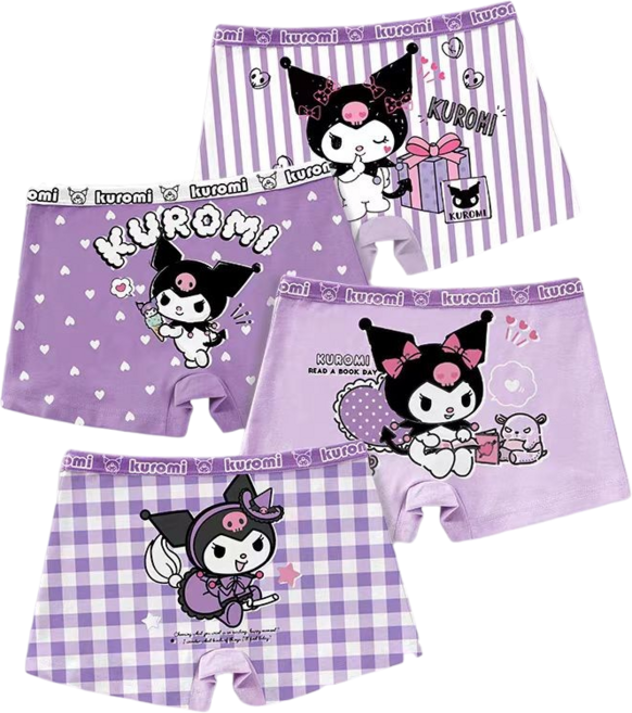 Mommywant 女童內褲 可愛卡通平角褲 4件組 純棉透氣