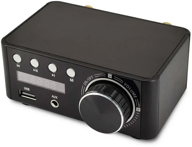 미니 오디오 HiFi Bluetooth 5.0 전력 클래스 D 증폭기 Tpa3116 디지털 앰프 50W * 2 홈 오디오 자동차 해, 01 With US Plug Power, 02 Black Color