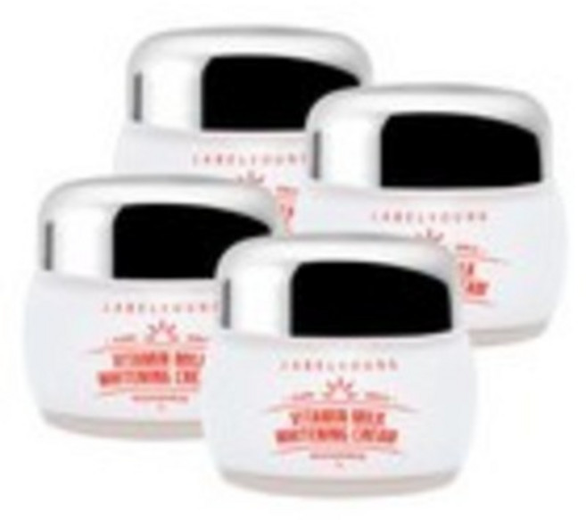 라벨영 쇼킹비타민 우유미백크림 데이크림, 55g, 4개