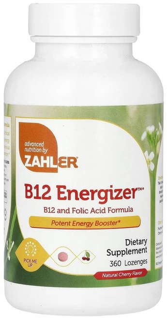 Zahler B12 Energizer B12 and Folic Formula Natural Cherry 360 Lozenges, 상세설명참조, 1개, 360정 - 쿠팡