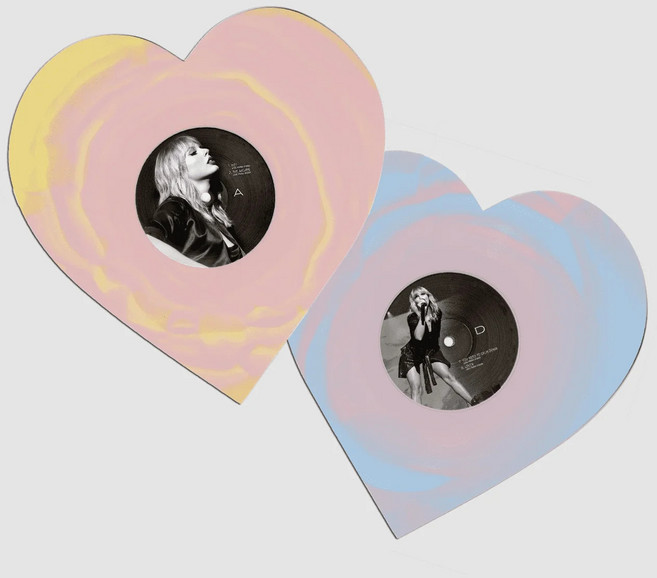 (수입 LP) Taylor Swift Lover Vinyl Live from Paris Pink/Yellow & Blue Swirl Heart Shape LP, (수입 LP) Taylor Swift Lover Vin