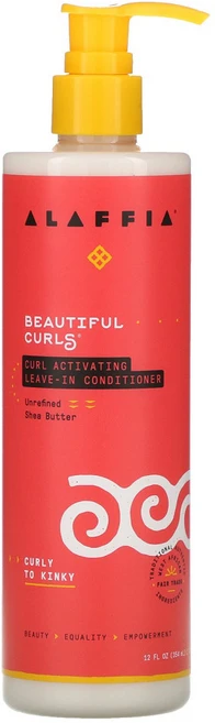 Alaffia Beautiful Curls 모발 관리 Curl Activating Leave-In 컨디셔너 Curly to Kinky (354 ml), 354ml, 1개 - 쿠팡