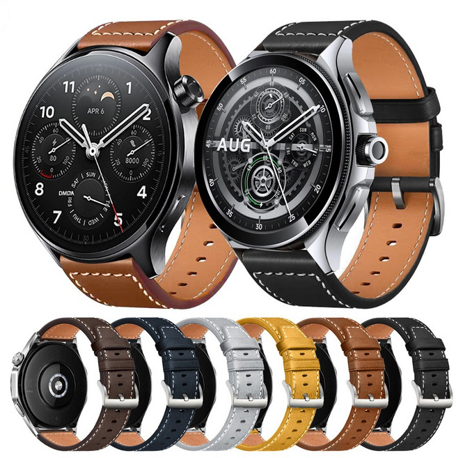 어반스 갤럭시 워치 스트랩 7 6 5 4 3 가죽 시계줄 20mm 가죽줄 시계줄, 브라운, 1개