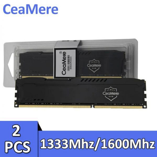 CeaMere DDR3 데스크탑 컴퓨터 저장 카드 D3 4GB 8GB 1333 1600Mhz 범용 메모리 바 PC 240 핀 RAM 도매 2 개, 2) 2PCS 4GB 1600Mhz, 없음