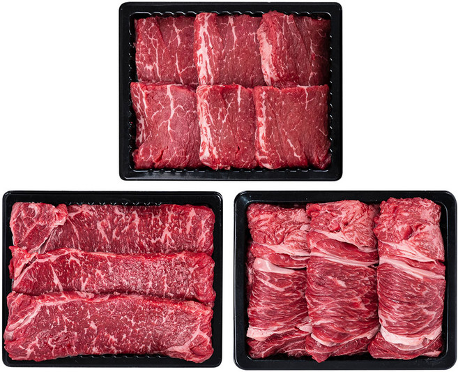 더무(THE MOO) 국내산 ++1등급 한우 선물 세트 - 등심 안심 채끝 (합계 600g) NO.10, 1세트