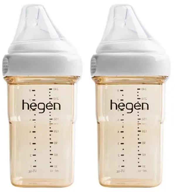 hegen 嬰兒奶瓶組 - 寶寶防脹氣寬口奶瓶, 象牙白2入, 2個, 240ml