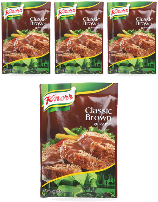 크노르 클래식 브라운 그레이비 믹스, 34g, 4개