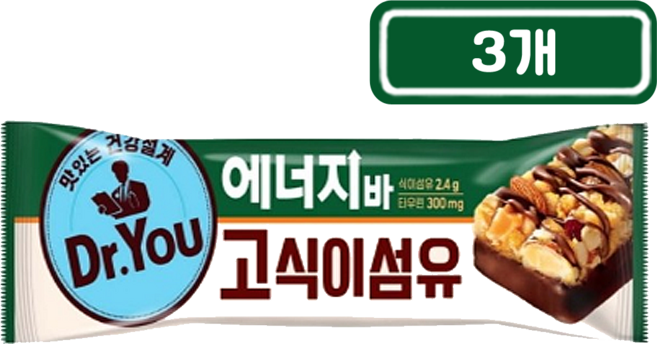 오리온)닥터유에너지바(고식이섬유)40g, 3개, 40g
