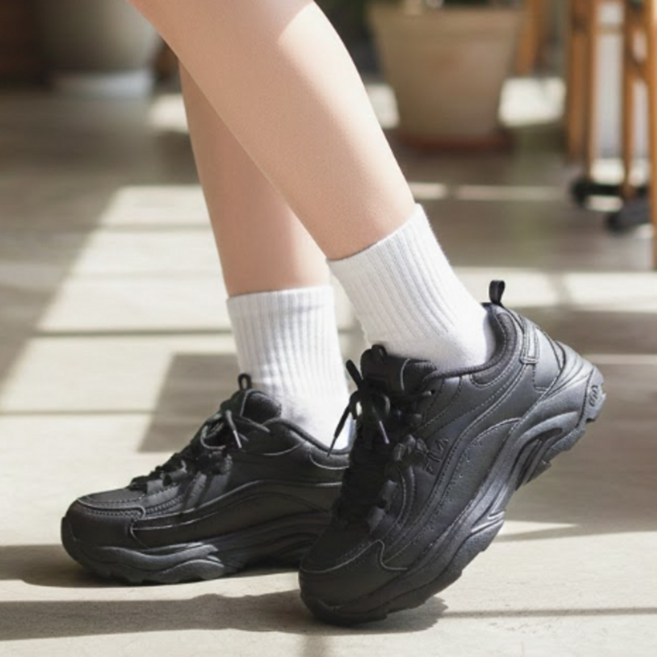 휠라 여성 굽높은 운동화 키높이 통굽 어글리 슈즈 + leapspt 더스트백