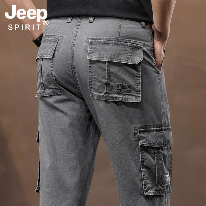 지프스피릿 남성 봄여름 얇은 면바지 멀티 포켓 바지 캐주얼 바지 카고바지 7095