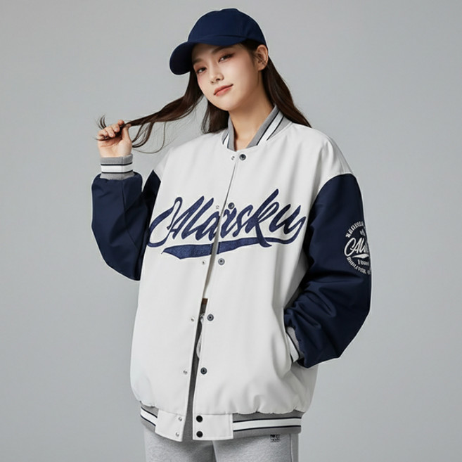 라이던 레터링 야구점퍼