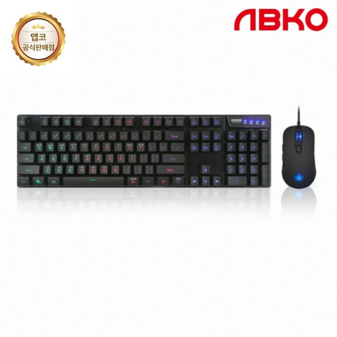 ABKO 유선 데스크탑 세트 Hacker KM350 블랙 키보드USB 마우스USB, 일반형