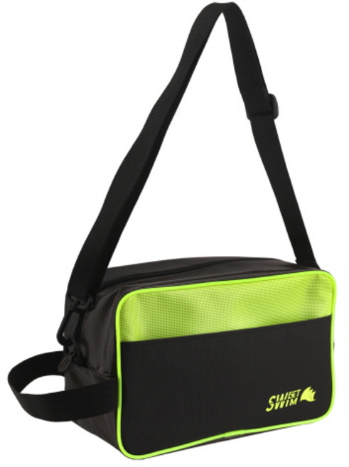 스윗스윔 투톤 포켓 사각 방수수영가방 성인 어린이 수영가방, 라임
