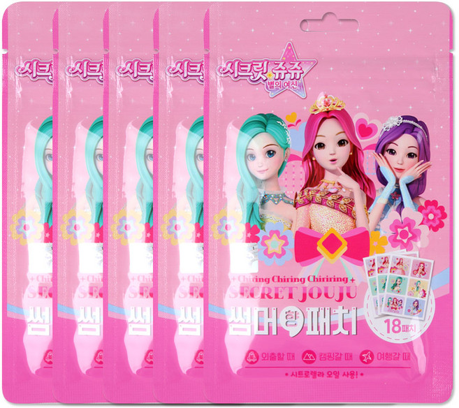 시크릿쥬쥬 썸머향패치 18매입 시트로넬라오일 사용 (23년 제조) 사은품, 5개