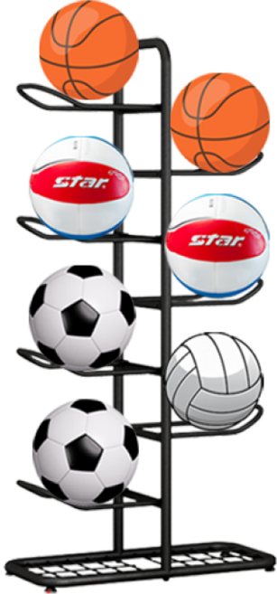 공거치대 축구공 보관함 농구공 정리대 정리함 받침대, 블랙, 1개