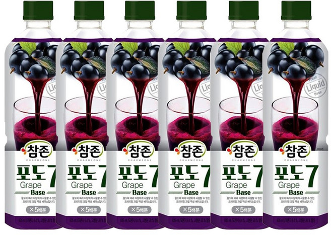 참존식품 포도7베이스 835ml, 6개
