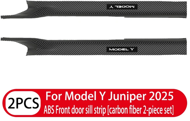 24 8PcsFor Tesla NewModelY Juniper 2025 ABS 전면 도어 씰 보호기 임계 값 스트립 안티 킥 가드 패널 방, 02 2pcs