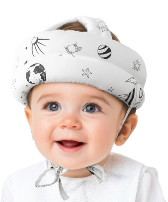 알루이키즈 유아용 아기 머리 보호대 헬멧, 1개, 화이트 스페이스