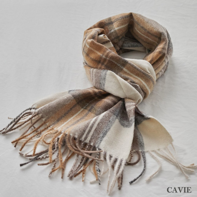 카비에 남녀공용 포근 체크목도리 겨울 부드러운머플러