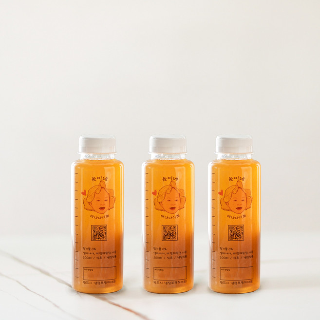 뱃살아 안녕! 바나나함량이 높아 속이 편한 '윤이네 바나나식초', 3개, 300ml