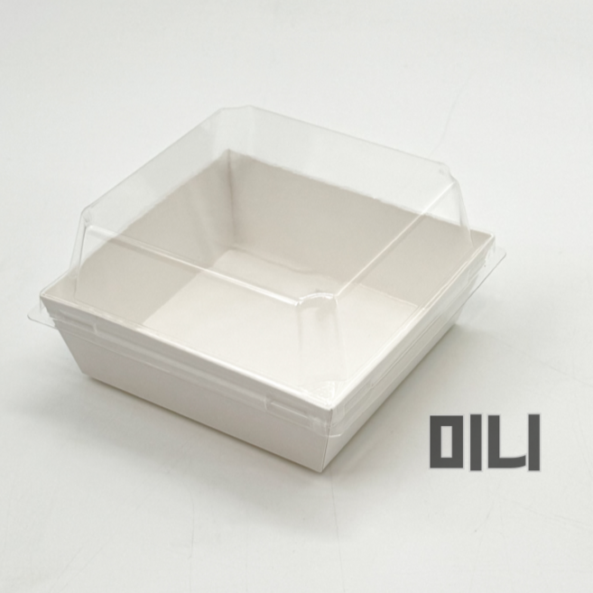 정담 정사각 미니 샌드위치 베이커리 용기+뚜껑 세트, 화이트 미니, 50개