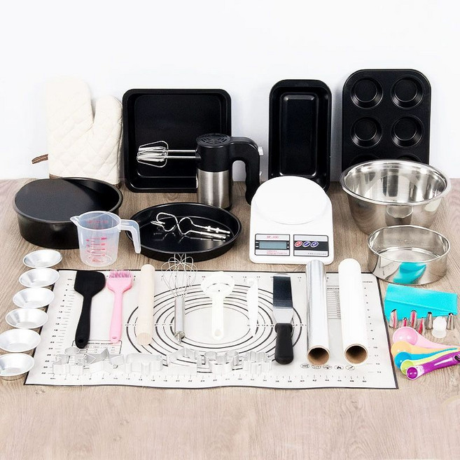베이킹도구세트 쿠키만들기 홈베이킹세트 빵만들기, 블랙 풀세트