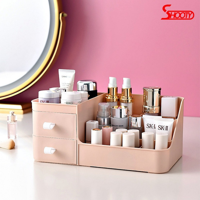 화장품 수납 정리함 화장대 트레이 향수 립스틱 정리대 네일보관함, 1개