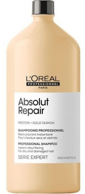유럽 로레알 프로페셔널 세리 엑스퍼트 앱솔루트 리페어 골드 퀴노아 프로틴 샴푸 1500ml 헤어케어, 1.5L, 1개