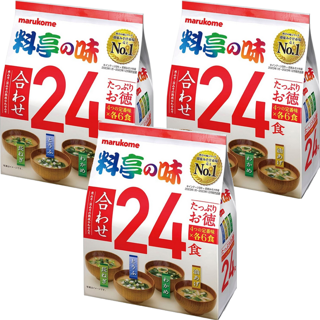 마루코메 요리정의 맛 모듬 파 + 두부 + 미역 + 유부 24개입, 3개