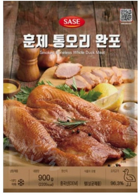 사세 훈제통오리완포 900g/훈제오리 완포, 900g, 1개