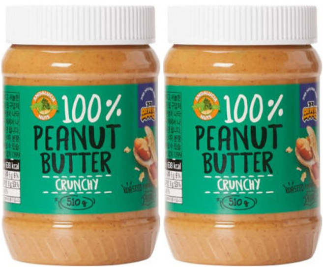 100 피넛버터 크런치 510g 2개 부드러운 버터와 고소한 땅콩의 절묘한 맛