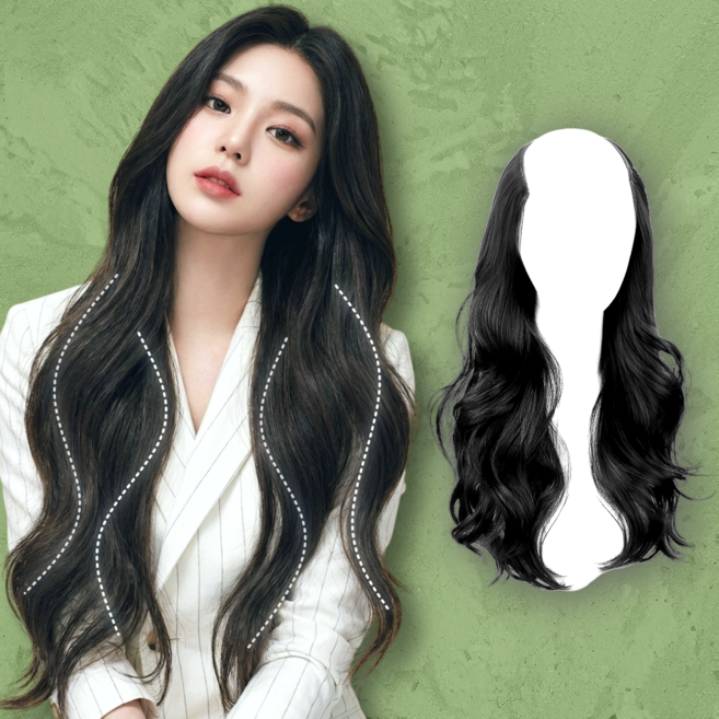 바이솜 고데기한듯 CS컬 자연스러운 레이어드 붙임머리 60cm, 1개, 딥블랙