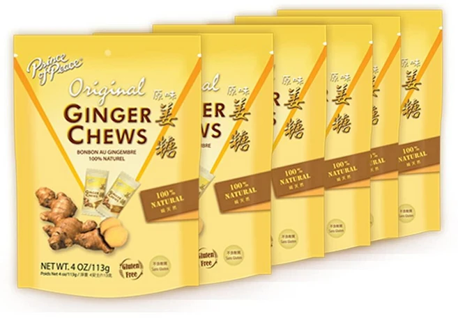 Prince of Peace 오리지널 진저 츄 113.4g(4온스) – 설탕에 절인 생강 – 캔디 팩 – 생강 츄 캔디 – 천연 캔디 - 6팩, Prince of Peace 오리지널 진저 츄, 113, 1개, 113g - 쿠팡