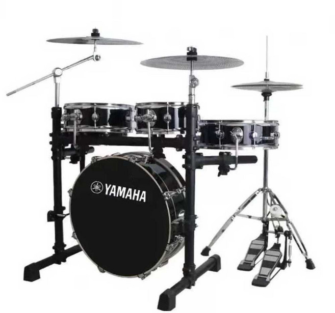 연습용 드럼 세트 초보자 재즈 공연 악기 밴드 버스킹, 1개, 드럼 5개 + 심벌즈 3개 (버건디)