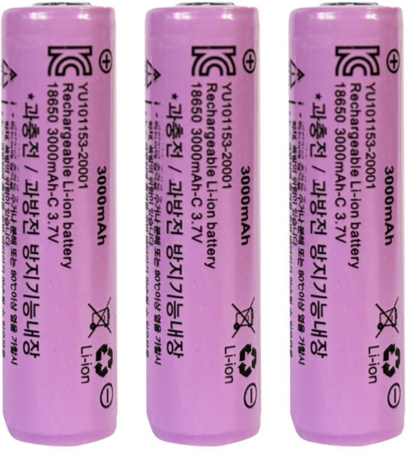 모이스 KC인증 리튬이온 배터리 3000mAh 보호회로 충전지 과전압방지 충전식 건전지, 3개, 1개입