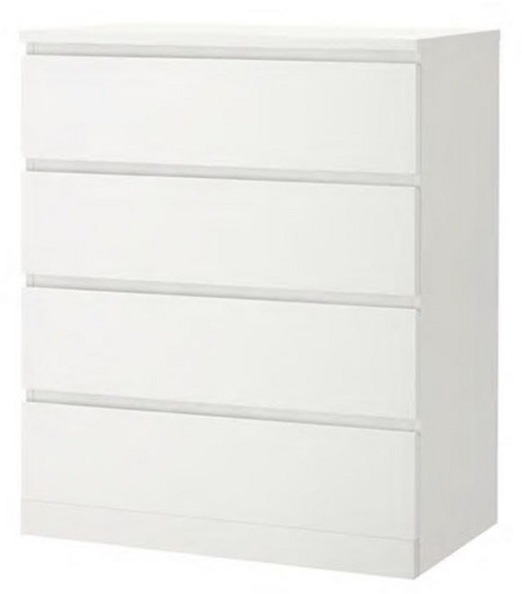 이케아 MALM 말름 4칸서랍장/옷장, 화이트_203.546.46