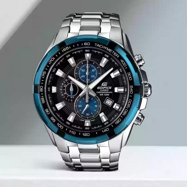 카시오 에디피스 크로노그래피 스포츠 정장 남자 메탈 손목시계